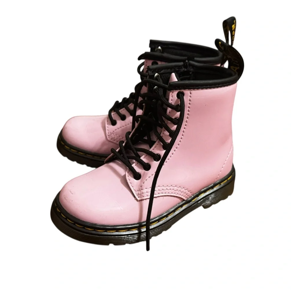 Dr. Martens Kids Pink Lace-Up Boots - Picture 3 of 7